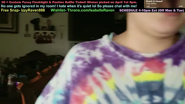 Snapshot of IsabelleRaven chatting on April 3, 2026, 8:59 pm IsabelleRaven online show from April 3, 2026, 8:59 pm