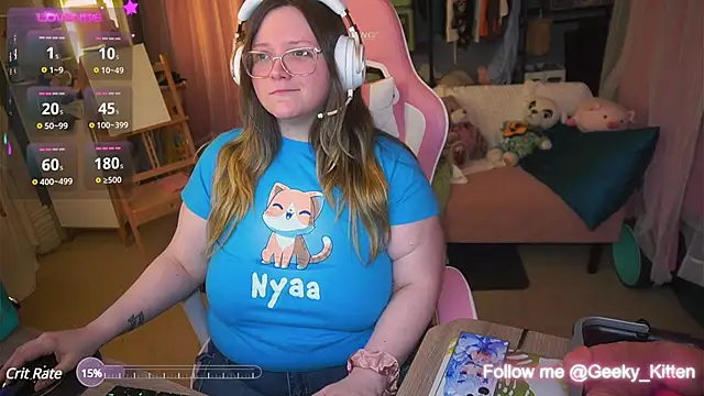 Snapshot of Geeky_Kitten chatting on February 9, 2025, 6:01 am Geeky Kitten online show from February 9, 2025, 6:01 am